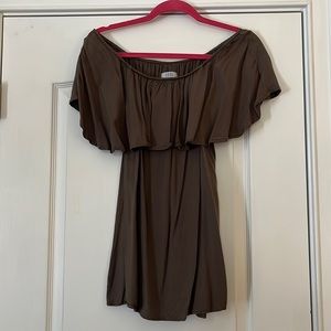 Tobi - off the shoulder olive dress